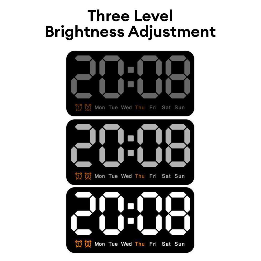 Большой экран цифровые настенные часы Nordic LED дисплей звуковой будильник 12/24H температура дата время дисплей настольные часы