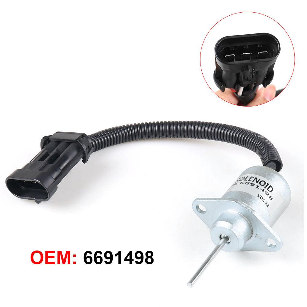 1Pc Fuel Shut Off Solenoid For Bobcat S150 S175 S185 S450 S530 T180 T190 6691498
