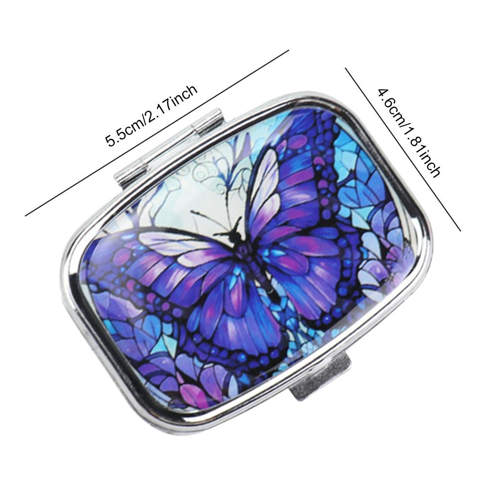 Маленькая таблетница и декоративный держатель для лекарств с 2 отделениями, металлический органайзер для таблеток для витаминов, рыбьего жира, пищевых добавок, контейнер для таблеток