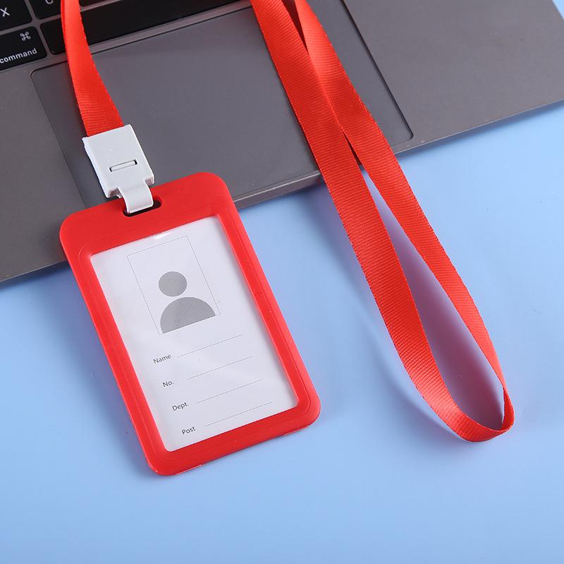 5/10PCS Card Holder Colorful Employee Plastic Card Cover Lanyard Work Business ID Badge Holder Name Tag Bags Case