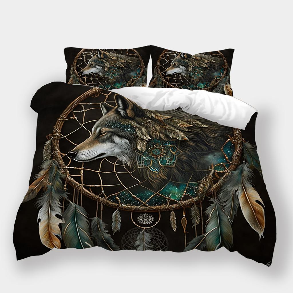 Комплект постельного белья с рисунком волка для дома, серия «Ловец снов», серия «Волк», постельное белье, наволочка, пододеяльник, AU240 * 270, очень большое украшение для дома