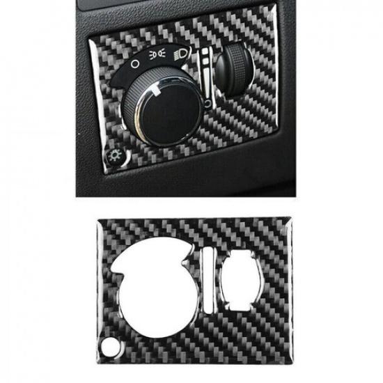Carbon Fiber Headlight Control Cover Trim For Dodge Challenger 2008-2014