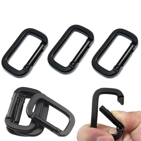 10 шт. Кемпинговые карабины, Походные застежки, Прочные пряжки, Компактные портативные многофункциональные сверхпрочные брелоки, Металлические квадратные карабины
