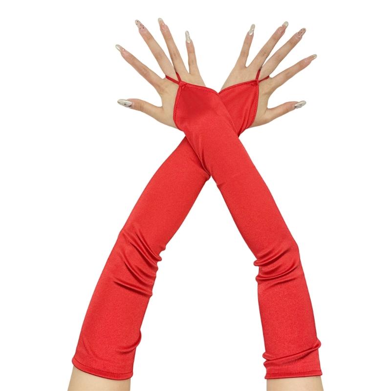 Вечерние атласные перчатки для ужина, выпускные перчатки, длинные перчатки для оперных женщин, дамский тематический выпускной костюм