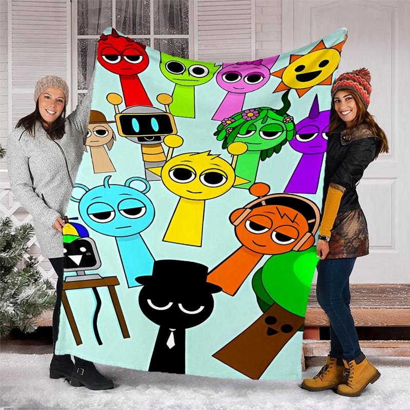Sprunki Theme Printed Blanket - Perfect for Couch, Bed, Travel & Outdoor Use | Machine Washable, Cozy & Durable.