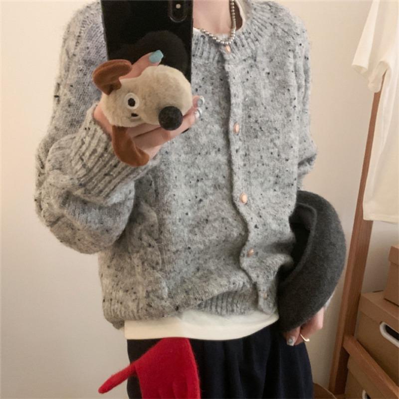 Осень и зима новый ретро твист мягкий восковой свитер куртка женский нежный ветер цветок нить вязаный кардиган топ