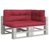 3 Piece Pallet Cushions Burgundy Fabric