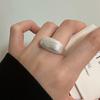 foxanry Minimalist Finger Rings for Women Korean Trendy Design Scrub Geometric Handmade Birthday Party Jewelry Gift