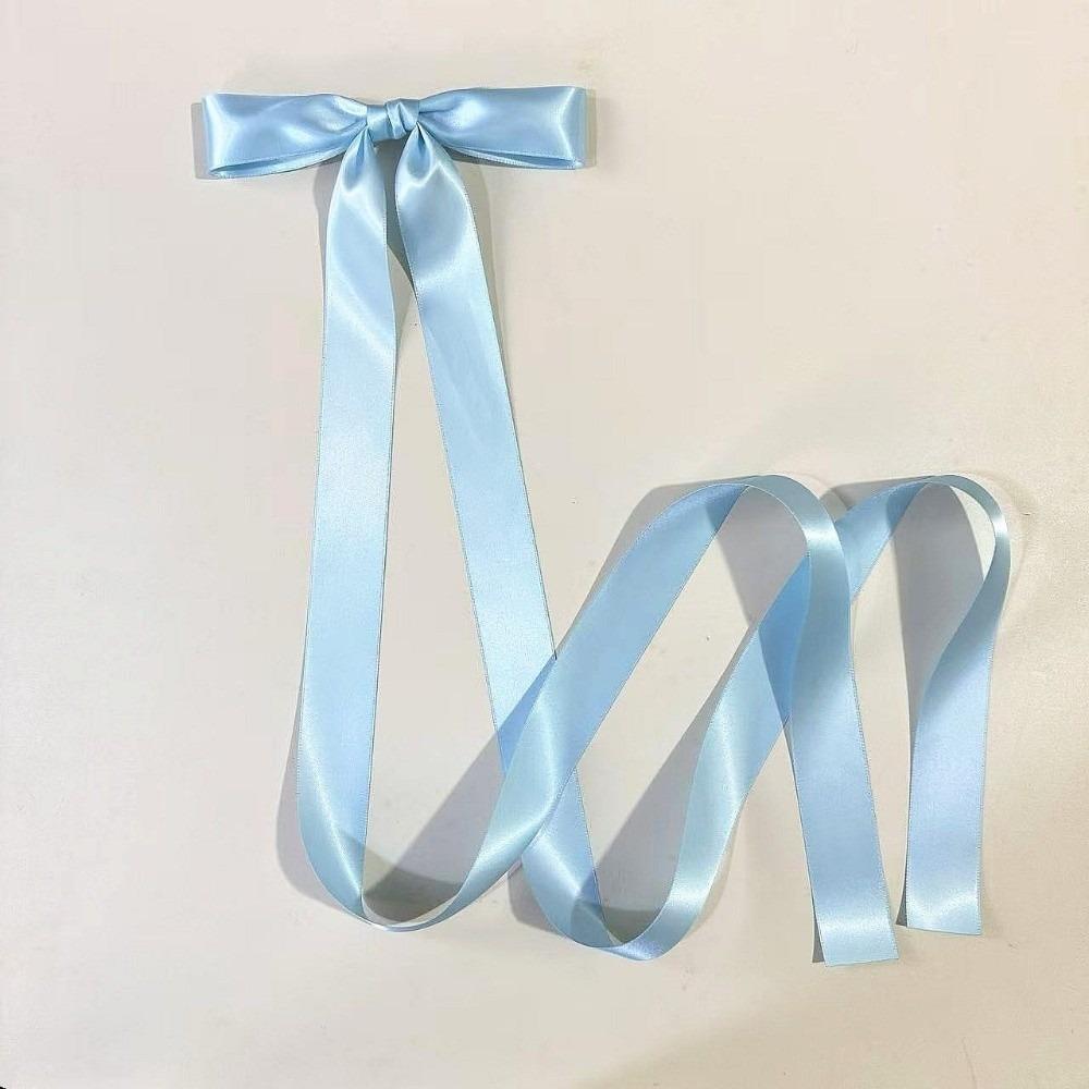 Long Ribbon Bow Hair Clip JK Style Hair Accessories Sweet Satin Hairpin Women Girls
