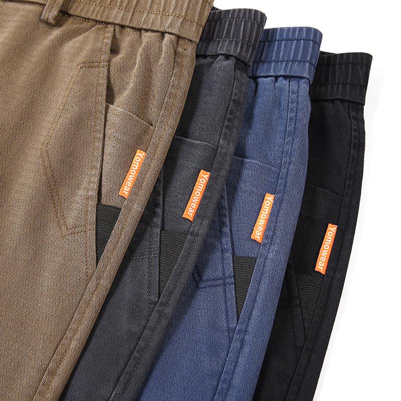 Мужские облегающие эластичные брюки широкого кроя: Молодежные повседневные модели осень/зима