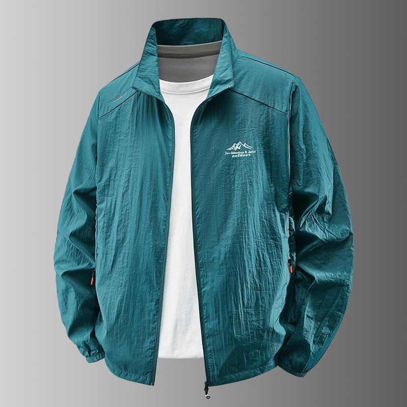 Солнцезащитный крем Мужской Ультратонкий Ледяной шелк Летний Мужской Рыбацкий Солнцезащитный крем Мужской Кожаная Ветровка Стойка Воротник Кардиган Куртка