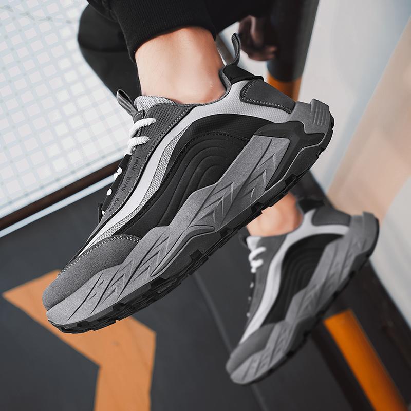 Повседневная мужская обувь на толстой подошве, новая модель, корейский тренд, универсальная, в старомодном стиле, трендовая подошва, амортизация, удобная, спортивная