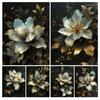 Diy 5D алмазная живопись новая коллекция 2024 золотисто-белые цветы полная вышивка стразами цветочная мозаика наборы крестиков Настенный декор