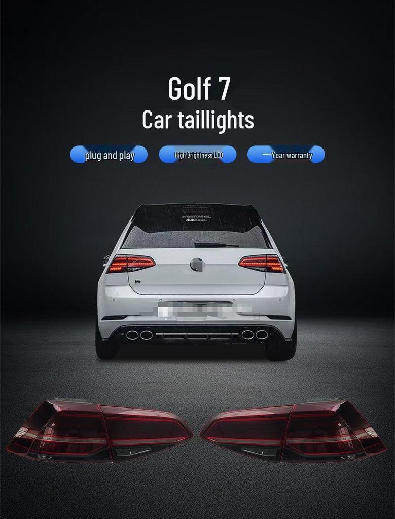 Светодиодные дневные ходовые огни и динамические задние фонари для Volkswagen Golf 7 2013-2020