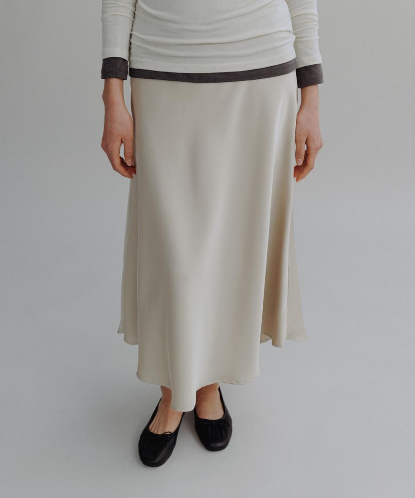 Юбка Manggomaenipeullijeu из атласа с ракушками (2Colors)