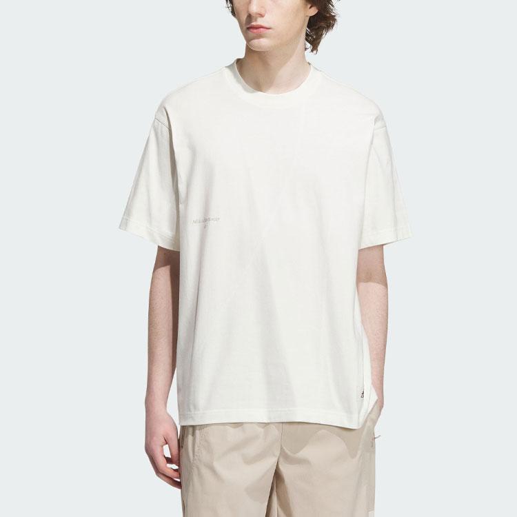 adidas Спортивная футболка с рисунком Lounge унисекс, топы Han-Jade-White IP4979