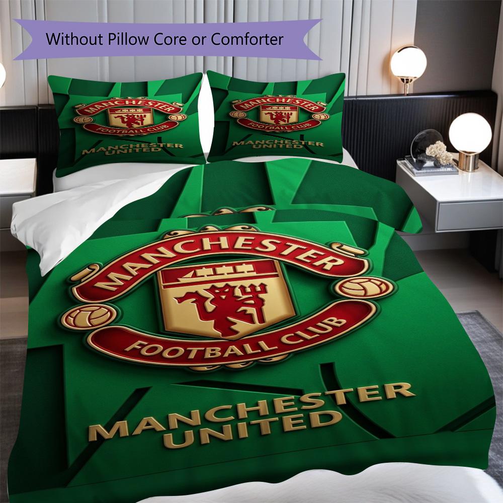 Manchester Legacy Pride Bedding (1 * duvet cover + 2 * pillowcase, without core) 2D Flat Bedding set Soft and comfortable Duvet cover and pillowcase