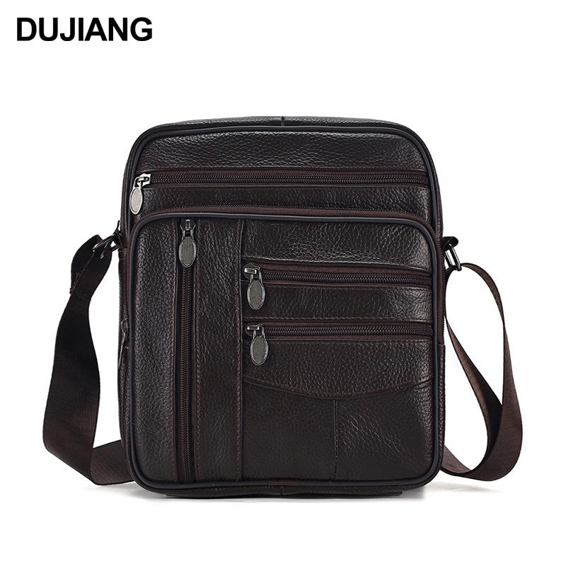 Мужская вертикальная сумка кроссбоди из натуральной кожи - Большая вместимость, Коровья кожа высшего слоя, Повседневная уличная наплечная сумка