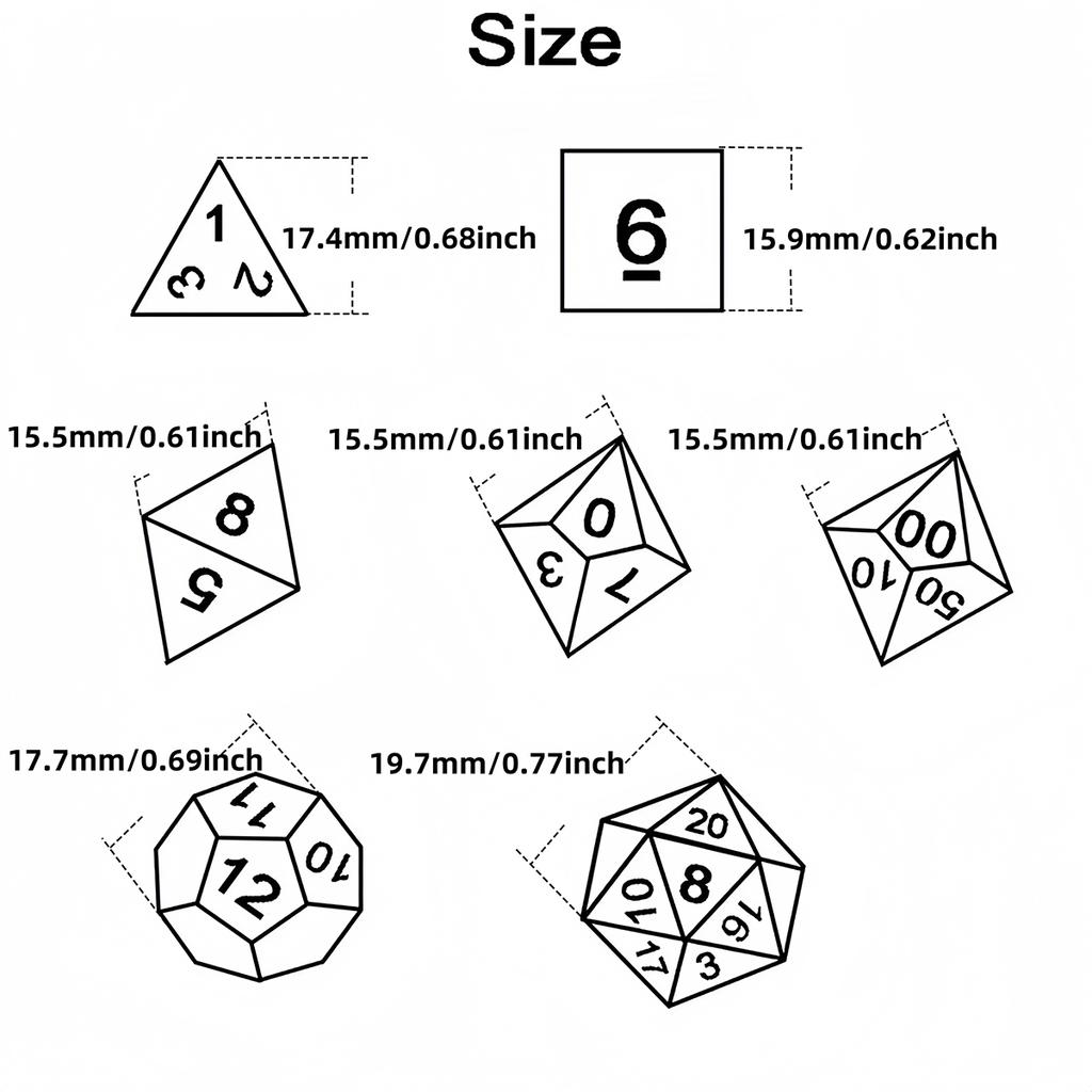 7pcs/set Polyhedral Dice with Tube Playing for DND RPG COC Cthulhu Running Team Board Game Accessories