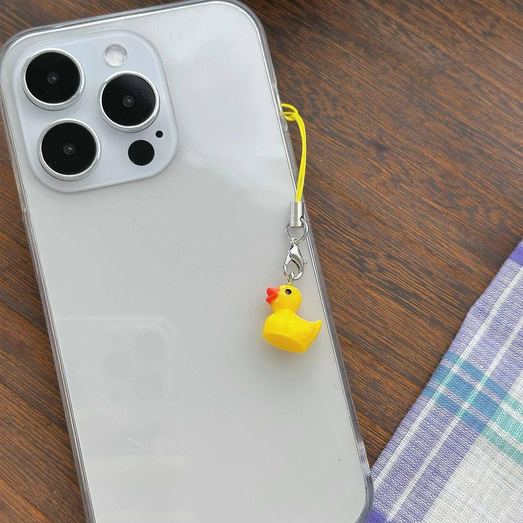 Желтый Утенок Ремешок для Мобильного Телефона Легкая Полимерная Подвеска Брелок Животное Брелок Подарок для Любителей Моды