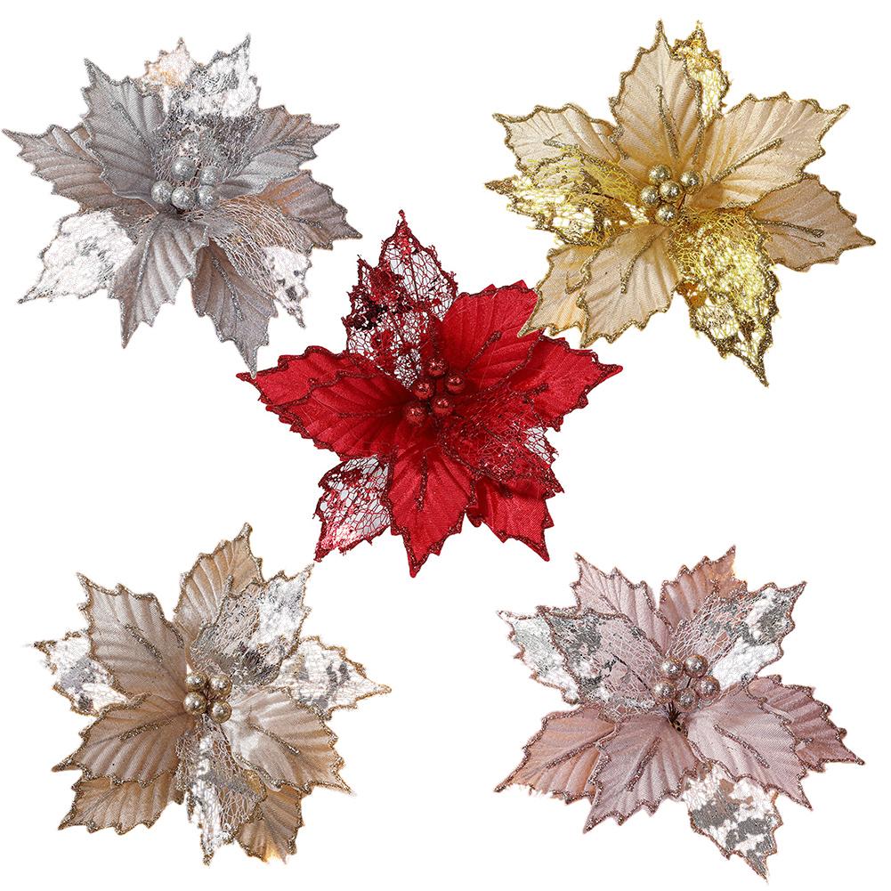 Maple Leaf Decorations Simulated Christmas Flower Fabric Material