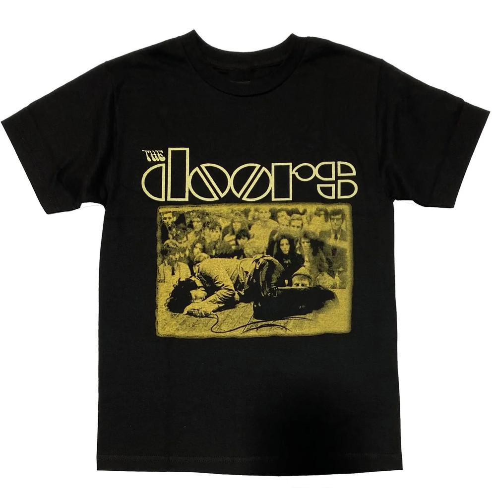 Retro The Doors Band In Tour Short Sleeve Cotton Black T-Shirt TT72 Unisex T-Shirt