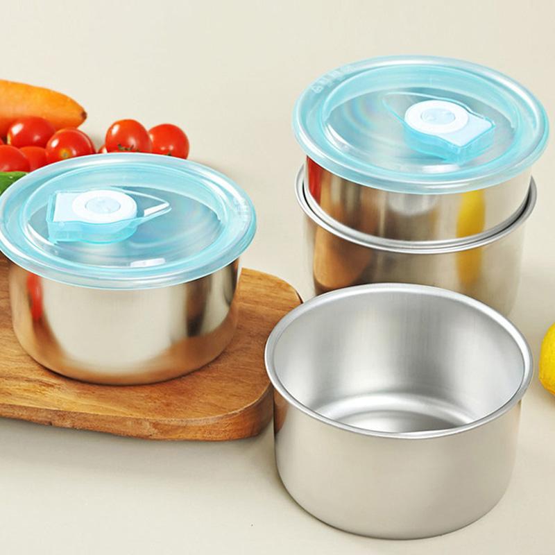 1 шт., герметичный поднос для фруктов для пикника, термостойкая герметичная коробка, круглая, с крышкой, упаковочные коробки для кухни, столовые приборы