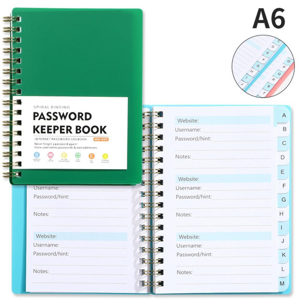 With Alphabetical Tabs Spiral Password Keeper Book Internet Address Organizer Logbook  Woman