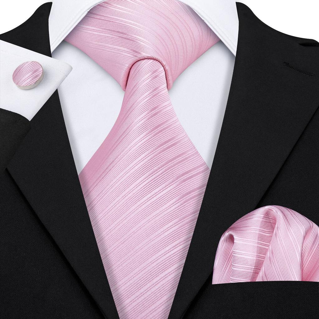 Barry.Wang Галстуки для мужчин, галстук, носовой платок, набор запонок, бордовый полосатый жаккардовый свадебный комплект