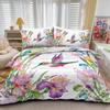 Tropical Birds Duvet Cover Watercolor Hummingbird Flowers Twin Bedclothes Exotic Wildlife White Abstract Polyester Qulit Cover