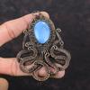 Owyhee Blue Opal Pendant Copper Wire Wrapped Octopus Pendant Handmade Copper Jewelry Real Gemstone Pendant Wire Wrapped Jewelry Gift For Her
