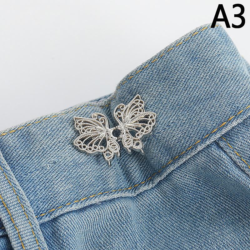 1/2PCS  Adjuster For Pants And Skirts Waist Tightener Bowknot Button Adjustable Waist Buckle For Jeans No Sewing Required