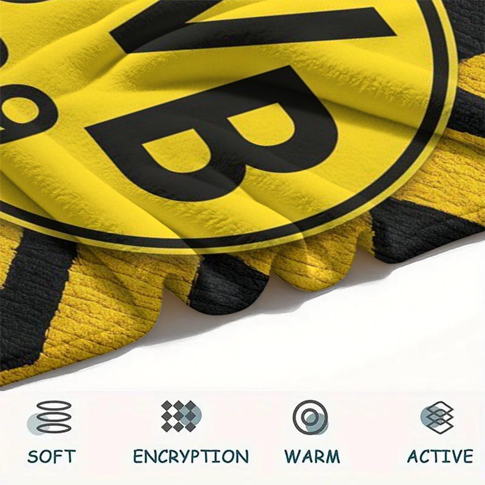 1pc Dortmund Print Flannel Blanket, High quality Comfortable for All Seasons, Home Decor, Warmth and Comfort, Perfect for Christmas Gifts29
