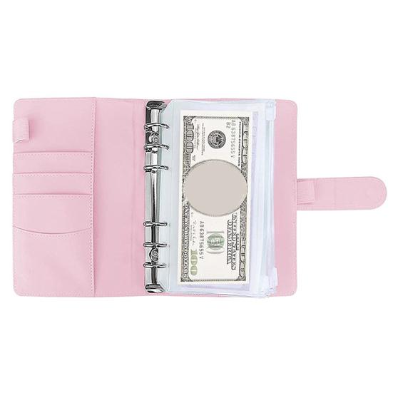 Money Saving Binder with Spending Budget Sheet Money Envelopes Hidden Compartments PVC Waterproof A6 Budget Binder Budget Planner Book