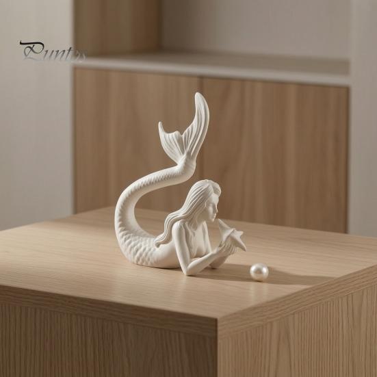 Декор комнаты в литературном стиле, 3D-печатная фигурка русалки и морской звезды, Изысканная скульптура, Маленькая статуэтка океана для подоконника, Настольное украшение на тему