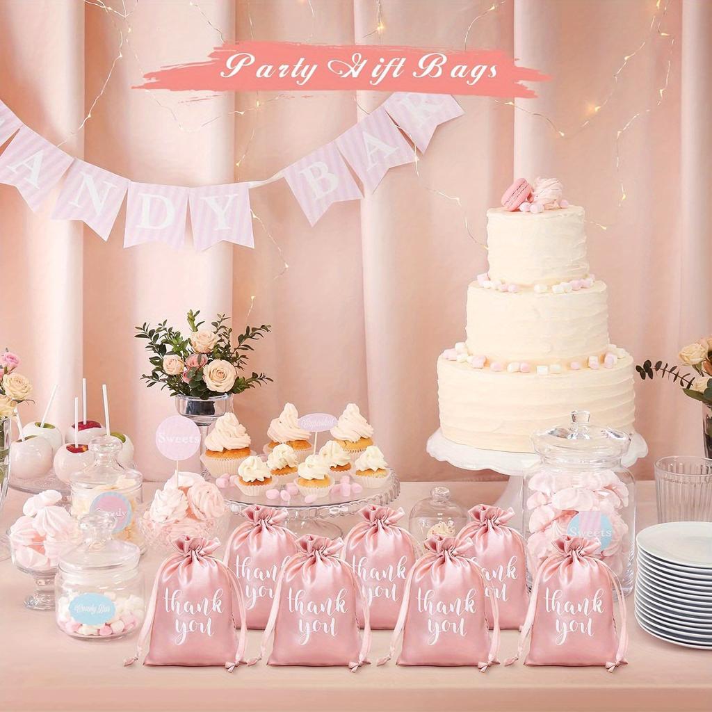 12 Pcs,Thanksgiving Satin Gift Bags,Jewelry Drawstring Bags,Candy Bag,Thanksgiving Wedding Bridal Gift Drawstring Bags,Birthday Holiday Party,Gift Bag