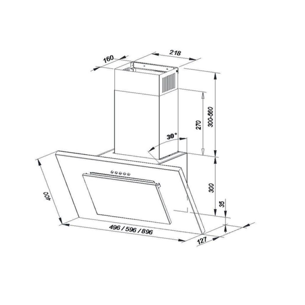 MAAN Vertical P 2 60 Extractor Hood, White
