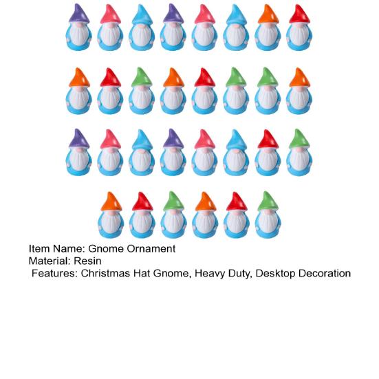 30 шт. Мини Рождественская шляпа Фигурка гнома Крошечный безликий гном Смола Статуэтка Миниатюрная красочная шляпа Эльф Украшение Фея Сад Украшение