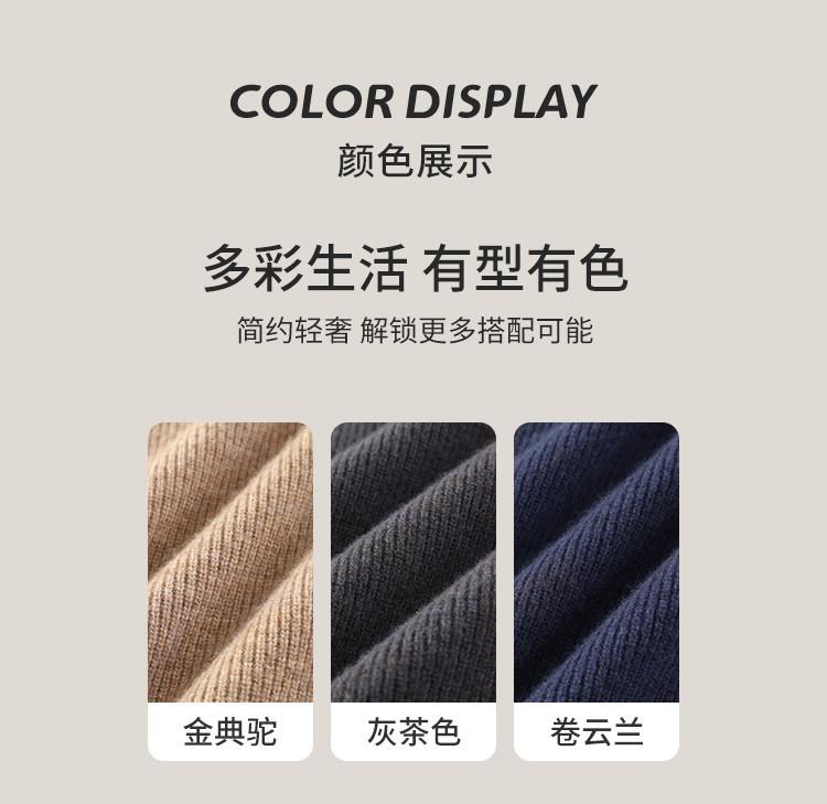 [Cashmere+Sheep Wool] Heavy duty Thick Wool Sweater for Men in Autumn and Winter, Warm and Versatile Half Zipper Collar Sweater