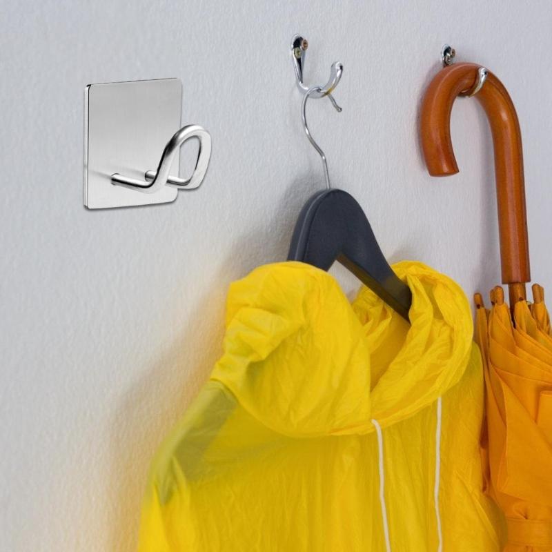 Клейкий крючок из нержавеющей стали для хранения в ванной комнате, многоцелевая подвесная полка для душевой стеклянной стены, держатель для полотенец для квартиры