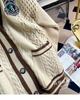 Женский вязаный кардиган средней длины в студенческом стиле - Коллекция Осень/Зима 2025