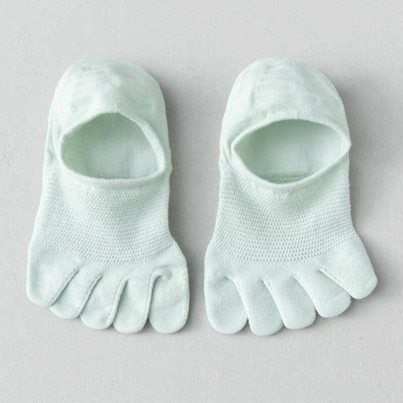 Женские носки с пятью пальцами, повседневные однотонные низкие носки-лодочки, женские летние сетчатые дышащие невидимые носки