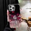 Цветочный Череп Цветок Скелет Мягкий Чехол для Телефона для iPhone 15 16 17 Pro Max 17Air 16E 14 Plus 13 12 Mini Ударопрочный Чехол Задняя Панель