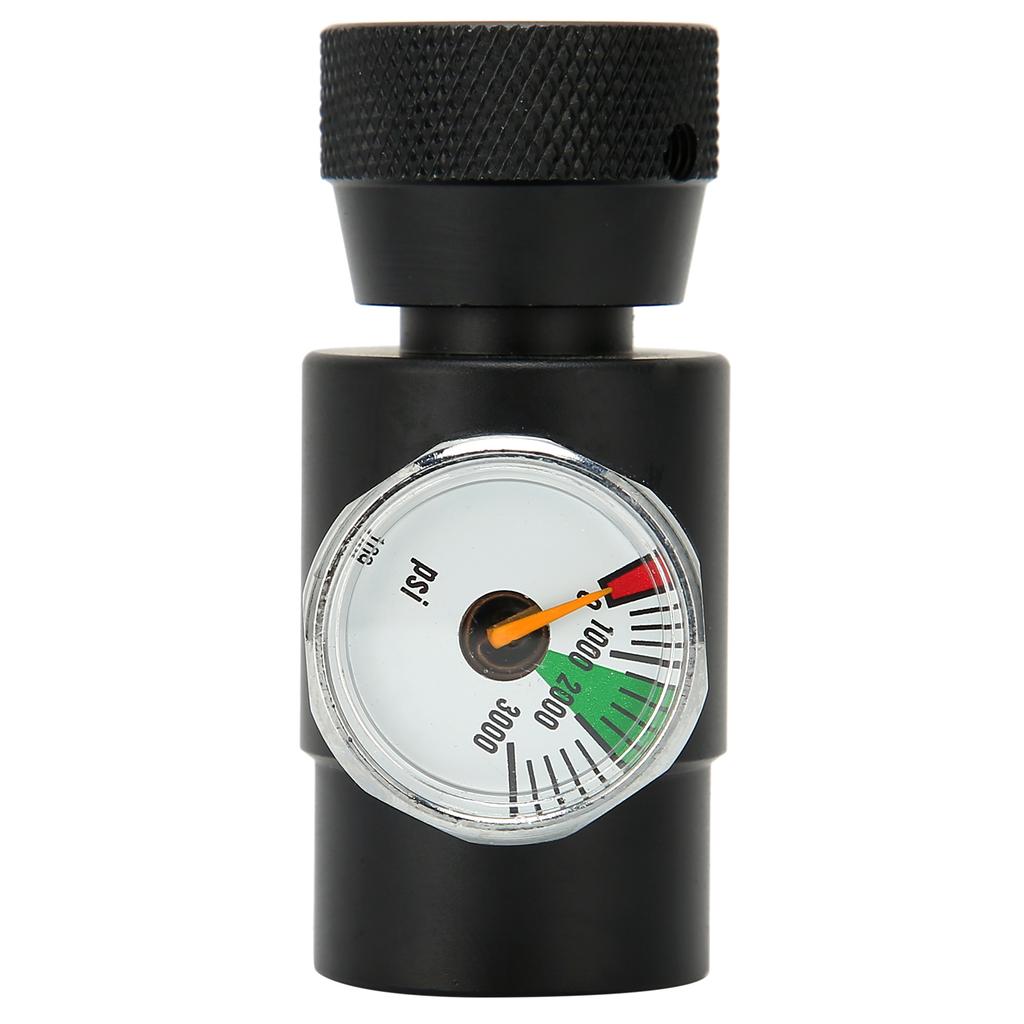 CO2 Cylinder Refill Adapter Connector CGA320 // TR21-4 ASA 3000psi Pressure Gauge Black