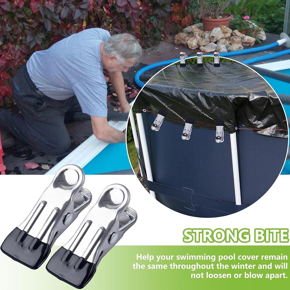 30 шт. Зажимы для покрытия бассейна из нержавеющей стали, пружинные зажимы для герметизации