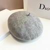 Элегантный и модный однотонный шерстяной толстый берет зимняя шапка для путешествий и покупок теплая винтажная шляпа художника и родителя-ребенка