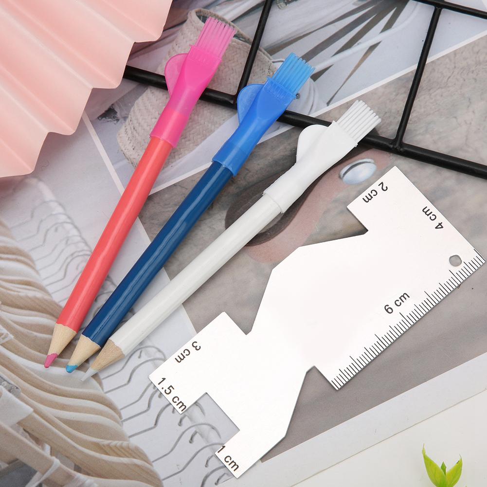 Портативная швейная металлическая линейка, ручной штангенциркуль, портновская ручка с кистью, аксессуары для швейных машин