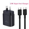 Вилка AU для Samsung 25W PD Сверхбыстрая зарядка 3A 1M Кабель USB C на Type C для Galaxy S24 S23 S22 Note20 Ultra S20 S21 FE A55 A54
