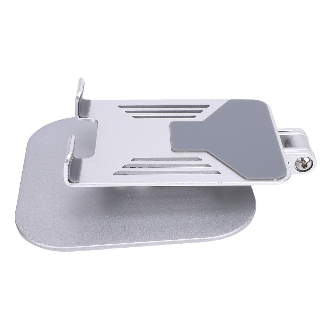 Desk Tablet Stand Adjustable Foldable 360 Degrees Rotating Metal Desk Tablet Holder for Cell Phone Silver