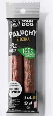 John Dog | Smakołyki - Paluchy Premium 98% Mięsa | Opak. 2 Szt. - Paluch Z Dzika 2Szt.